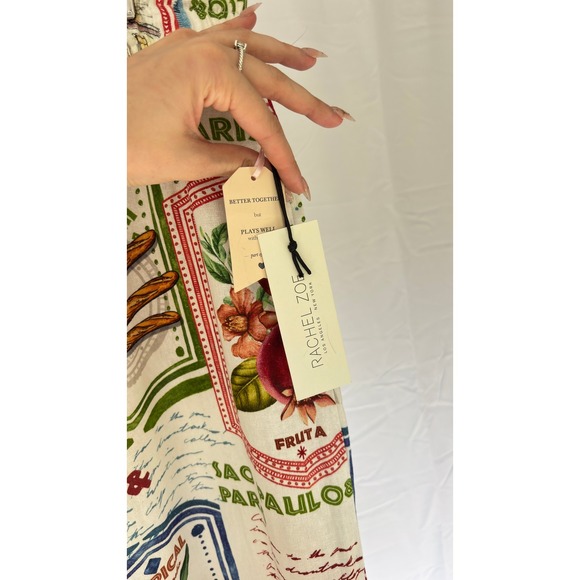 NWT Rachel‎ Zoe Paris Sao Paulo Baguette Print Wide Leg Pants Size M - Picture 7 of 10